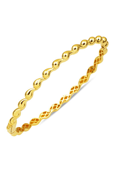 Bilezikci İnce Bottega 14 Ayar Altın Kelepçe Bileklik