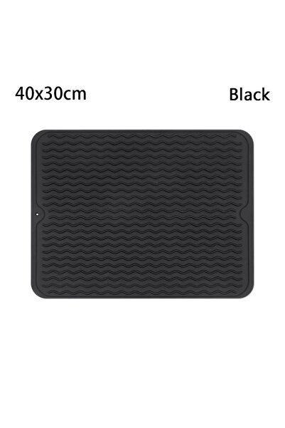 Choice1 black 40x30cm 1Pcs Foldable Drying Heat Insulation Soft Dishes Sink M...