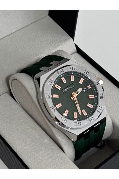 Ferrucci ERKEK KOL SAATİ METAL KASA DAYANIKLI SİLİKON KORDON 30 METRE SUYA DA...
