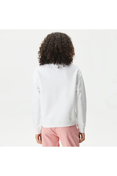 Tommy Hilfiger Tjw Emblem Box Cut Crew Neck Women's White Sweater Dw0Dw17325Ybh