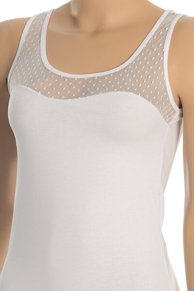 Öts Γυναικείο μπλουζάκι με χοντρό λουράκι από τούλι (96% βαμβάκι - 4% ελαστάνη)