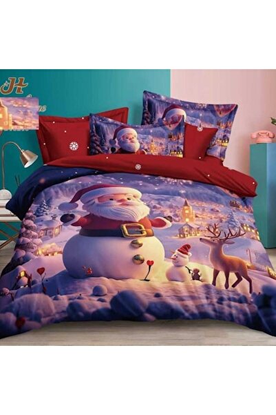 Casa de Vis Set lenjerie de pat dublu, 6 piese, bumbac satinat, 220 x 230 cm,