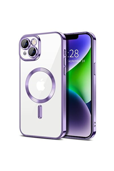 Fils Husă de protecție pentru iPhone 14 Plus, Luxury Crystal MagSafe, F42, plastic termorezistent, culoare fructe de pădure deschise