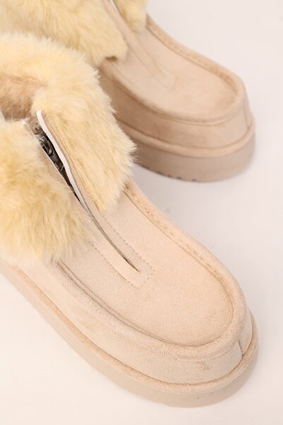 Madam Tarz Charlotte Kalın Taban Kürklü Bot