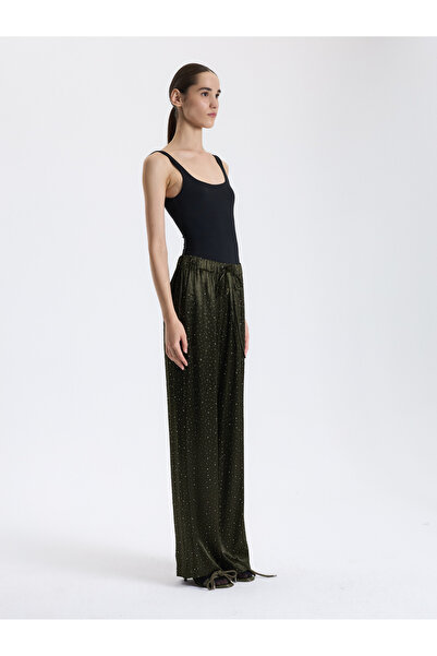BAQA Khaki Glitter Palazzo Pants