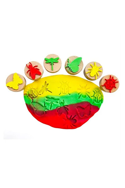 ChildGen Play Dough Ahşap Damga Seti 6lı Böcekler