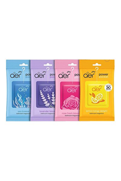 Godrej aer باور بوكيت | معطر حمام، عبوة متنوعة من ٤ قطع (٤٠ غرامًا) | يدوم حتى ٣٠ يومًا