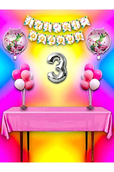 partylady Flamingo Themed 3Rd Birthday and Special Event Mega Combination Set
