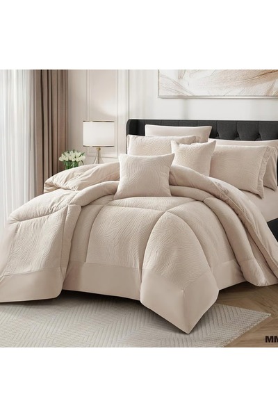 Gerenic لحاف نفرين 8 قطع مخمل ناعم ثقيل منقش محفور