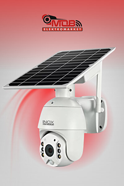 inoxdigital 3MP Su Geçirmez 4G SİM KART DESTEKLİ PTZ SOLAR Bulut Kayıt Destek...