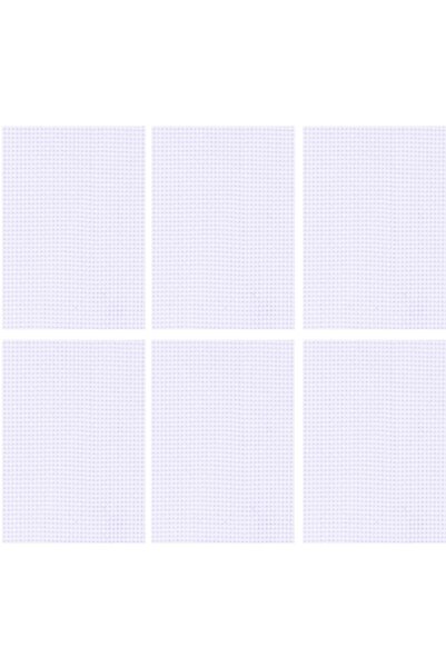 OptimStar Embroidery cloth, gobelin, set of 6 pieces, with 4.5 stitches per 1 cm, 45x30 cm, white