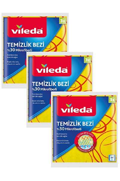 Vileda 30% Extra Microfiber Cleaning Cloth 3 X 3 Pack