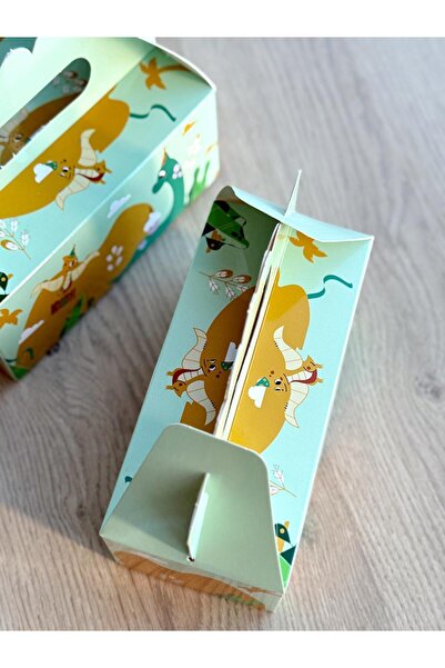 KOLİX Dinazor Kutusu 25 'li El Tutmalı Çanta Doğum Günü Hediye Kutusu Pasta K...