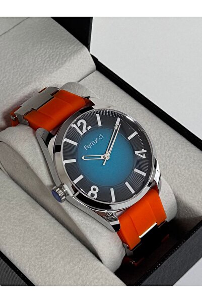 Ferrucci ERKEK KOL SAATİ METAL KASA DAYANIKLI SİLİKON KORDON 30 METRE SUYA DA...