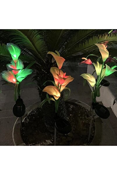 Flippy Solar LED Light Lily with 5 Flowers, 75 cm Height, for Garden,