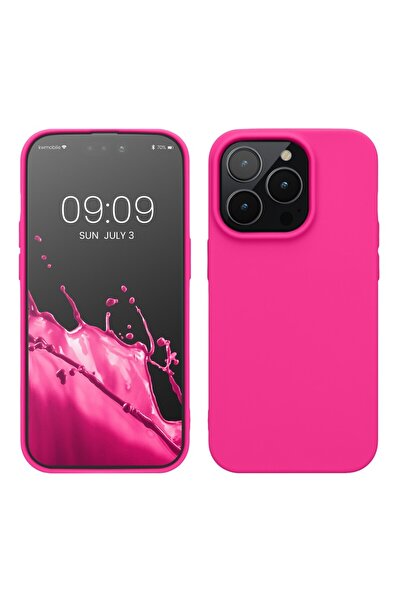 Apple (compatible) Apple iPhone 14 Flippy Liquid Silicone Case with Microfiber Interior, Shock Protection, Pink-Fuchsia