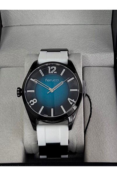 Ferrucci Men's Watch with Metal Case, Durable Silicone Strap, 30 Meters Water Resistant