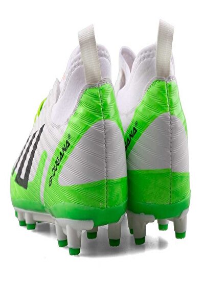 iskarpino Men's Football Boots with White and Green Laces and Socks