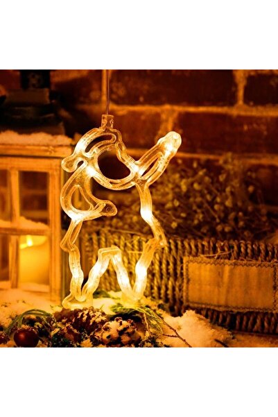 Flippy Χριστουγεννιάτικη διακόσμηση με φωτάκια σε σχήμα Άγιου Βασίλη, 21x13 εκ., με βεντούζα, ζεστό λευκό,