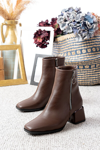 Egepass Cizme de damă NIVRA cu fermoar și toc pătrat