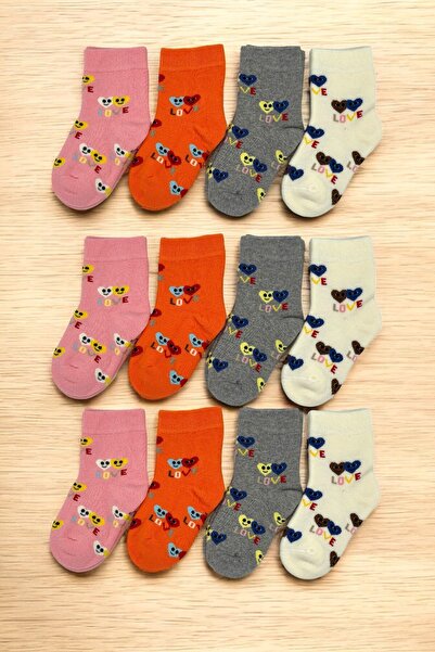 ZENGİN 12 чифта безшевни зимни дебели кърпи с сърцевиден мотив за момичешки чорапи тип чорапогащи