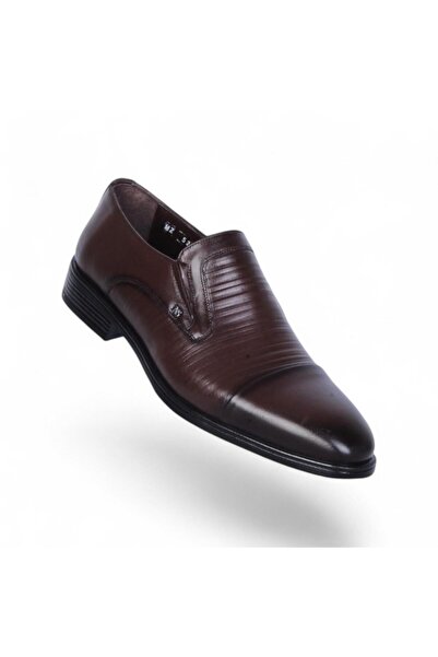 Censay 525 Pantofi clasici pentru bărbați din cauciuc antic maro % piele