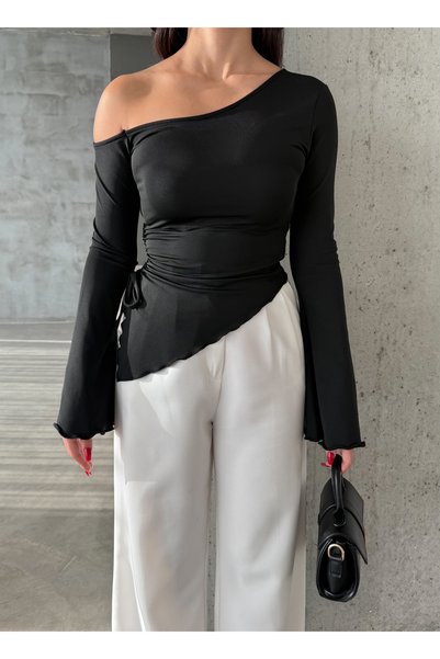 EYLANA Cross-Cut Elevator Spanish Sleeve Blouse