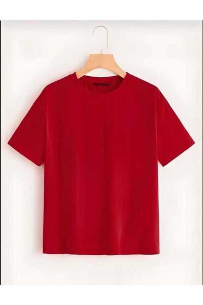 LiyAdaCo Детска червена тениска с изрязан деколте - Тениска