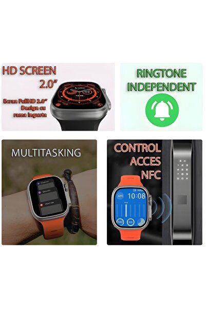 Tim Timacon Smart Watch 1.99 inch, Bluetooth, Wireless, Heart Rate, Thermometer, Sleep Monitoring