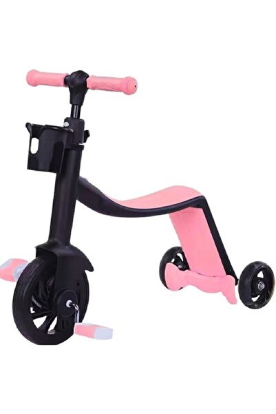 Generic 3-in-1 Kids Tricycle & Scooter - Foldable Ride-On Toy with Adjustable Seat and Handle