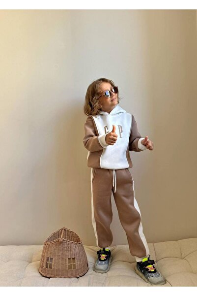 Jolly Kids Costum de iarnă pentru băiat cu glugă Swea tricou Bloc de culoare