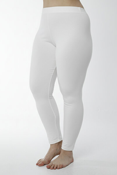 Hmd 3-Pack Large Size High Waist Leggings Women's Cotton Stretchy White Color Single Jersey Woven Casual Daily Leggings