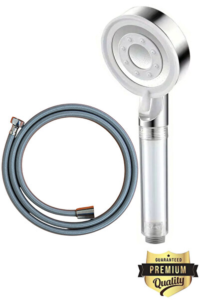 Plodna House Filtreli Beyaz Çelik 5 Fonksiyonlu Duş Başlığı Seti – 150 cm Mis...