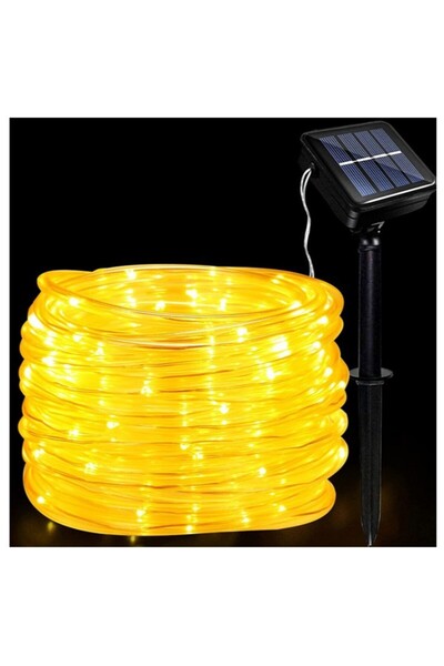 Flippy Christmas LED Tube Light Installation 12m, 100 LED, 8 Programs, Solar, Warm White, 2m Extension Cord