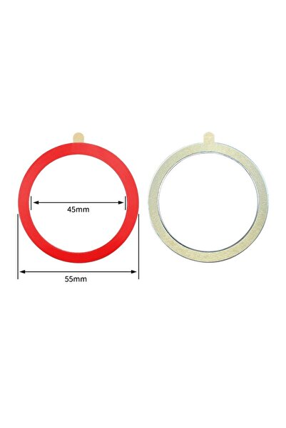 Universal Magnetic Ring Wireless Charging Car Mount MagSafe Silicone for Apple iPhone 12/13/14, Red