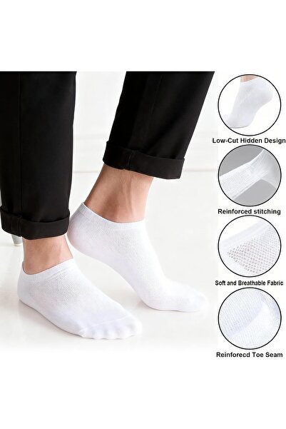 Hope Mens No Show Socks 5 Pairs - Anti Slip Low Cut Ankle Socks, Soft Cotton Lightweight Socks
