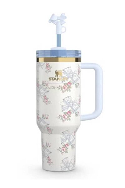 STANLEY SINCE 1913 Stanley Love Shack Fancy H2.0 Flow State 40oz Rosa Beaux Blue Tumbler, Stainless Steel