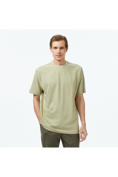 Nautica Erkek Yeşil Regular Fit Çizgili T-Shirt