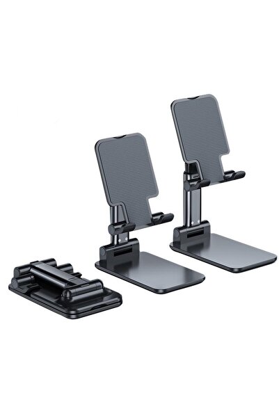 dalip Telescopic Foldable Desk Stand for Smartphone or Tablet, Universal, Black