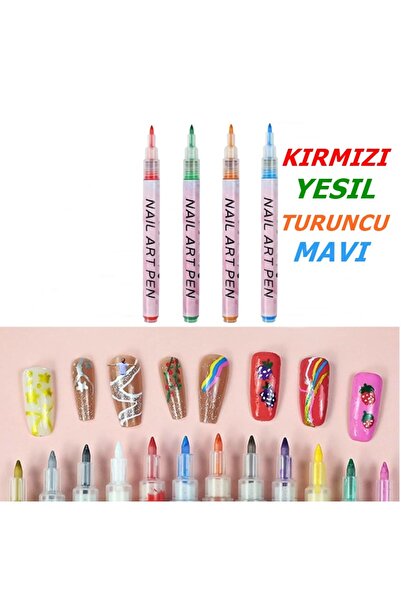Arzu Güzel Cosmetics Nail Art İçin Oje Kalem- 0.7mm Grafiti, Tırnak Ucu, Tırn...