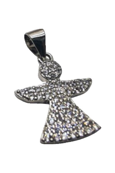 Crocodileskids Pandantiv Argint 925 Inger cu Pietre Rodiat, 1.64 g