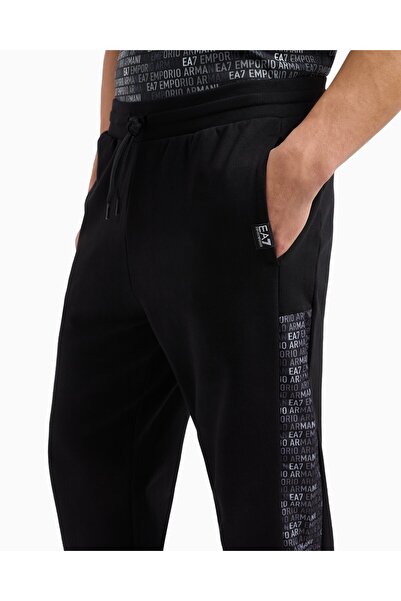 EA7 ERKEK SİYAH EŞOFMAN ALTI Cotton-blend Logo Series joggers 7M000216AF12660UC001