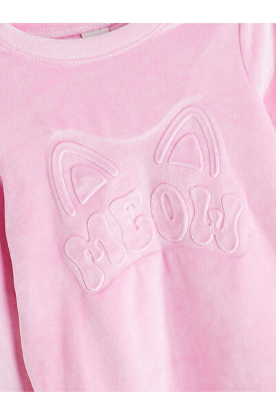 LC Waikiki Pink Crew Neck Girl's Pajama Set