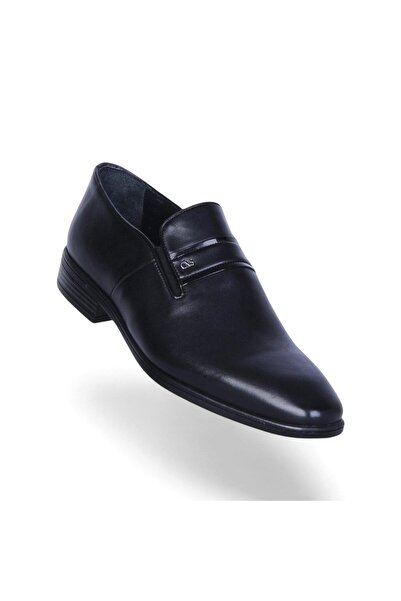 Censay 447 Pantofi clasici pentru bărbați din cauciuc antic negru % piele