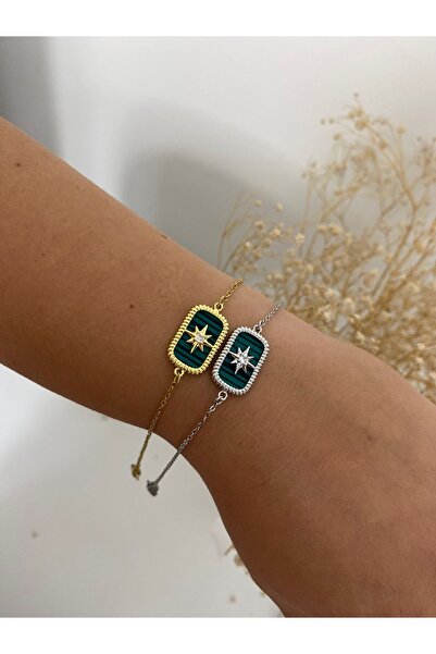 stainless steell North Star Detailed Plate Steel Bracelet