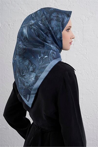 Armine Sura Pure Silk Scarf 9409 - 34 Blue Mixed Pattern