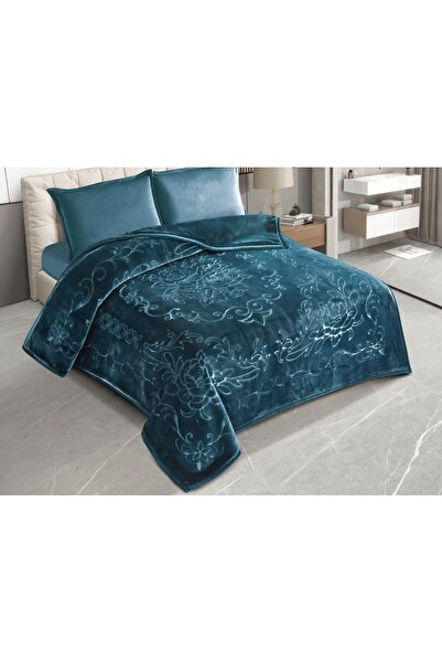 Gerenic بطانية 6كيلو نفرين طابقين وجهه محفور وجهه ساده بملمس ناعم ودافئ مقاس ...