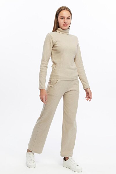 bemmoda Women's Stretchy Cotton Fisherman Top Pocket Pants Casual Bottom Top Set