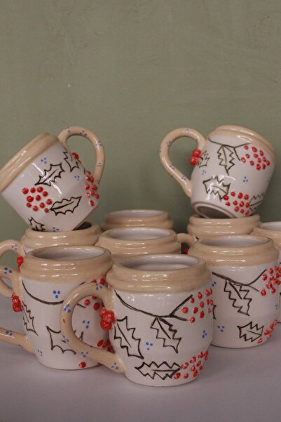 TREND Yeniyıl kupa, yılbaşı kupa, kokina kupa, seramik el yapımı kupa, pavoni...