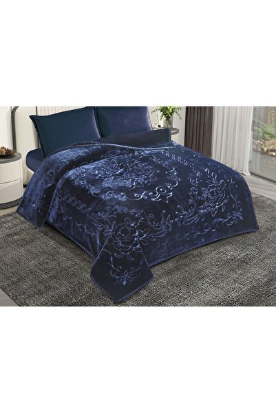 Gerenic بطانية 6كيلو نفرين طابقين وجهه محفور وجهه ساده بملمس ناعم ودافئ مقاس كنج 220*240سم -